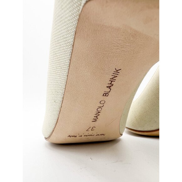 Manolo Blahnik Hangisi 70 Pearl Embellished Buckle Pumps - Picture 6 of 13